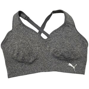 Puma Sports Bra Size Medium Heather Gray Adjustable Straps Convertible Seamless